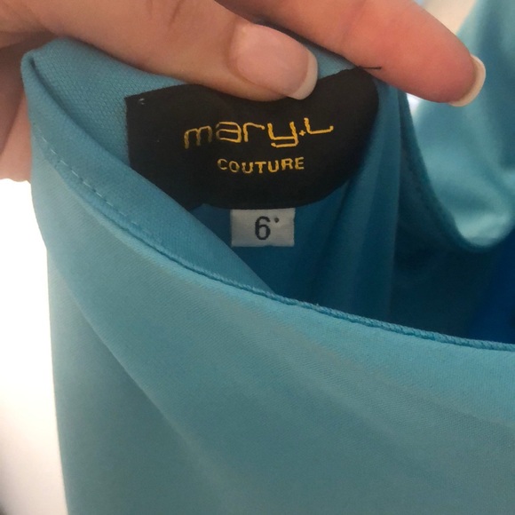 Mary L Tiffany Blue halter dress with open back - Picture 5 of 5